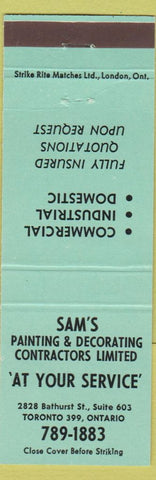 Matchbook Cover - Sam's Painting Contractors Toronto ON