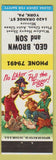 Matchbook Cover - Geo Brown and Son Window Glass York PA hillbilly