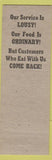 Matchbook Cover - Chatterbox Restaurant Hillsboro OH low phone hillbilly