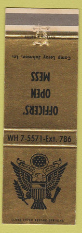 Matchbook Cover - Officers' Open Mess Camp Leroy Johnson LA