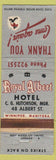 Matchbook Cover - Royal Albert Hotel Winnipeg MB WEAR