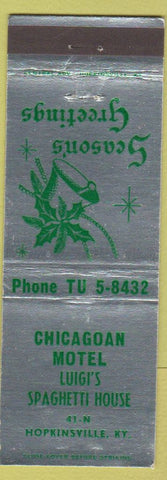 Matchbook Cover - Chicagoan Motel Luigi's Spaghetti House Hopkinsville KY