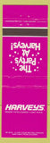 Matchbook Cover - Harvey's Casino Lake Tahoe NV