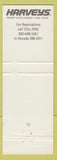 Matchbook Cover - Harvey's Casino Lake Tahoe NV