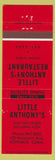 Matchbook Cover - Little Anthony's Pizza Norwalk CT