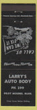 Matchbook Cover - Larry's Auto Body Pilot Mound MB low phone #