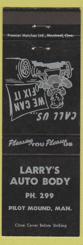 Matchbook Cover - Larry's Auto Body Pilot Mound MB low phone #