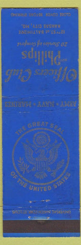 Matchbook Cover - Officers Club Hotel Phillips Kansas City MO