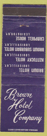 Matchbook Cover - Hotels Louisville Lexington KY WEAR
