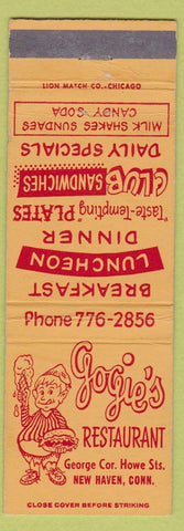 Matchbook Cover - Gogie's Restaurant New Haven CT