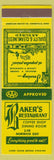 Matchbook Cover - Baker's Restaurant Norwich OH