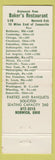 Matchbook Cover - Baker's Restaurant Norwich OH