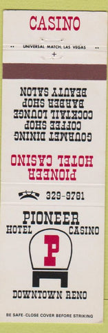 Matchbook Cover - Pioneer Hotel Casino Reno NV
