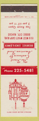 Matchbook Cover - Silver Spur Restaurant Dodge City KS