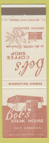 Matchbook Cover - Bob's Steak House Manhattan KS