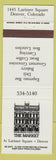 Matchbook Cover - The MARket Restaurant Grocery Denver Colorado