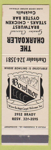 Matchbook Cover - The Charkoaler Restaurant Bratwurst bowling Davenport? IA