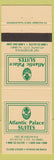 Matchbook Cover - Atlantic Palace Suites Atlantic City NJ casino?