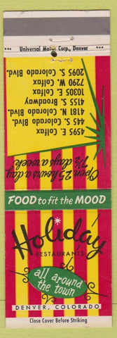 Matchbook Cover - Holiday Restaurants Denver Colorado Colfax