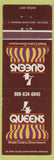 Matchbook Cover - 4 Queens Hotel Casino Las Vegas NV