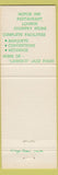 Matchbook Cover - Village Green Danvers MA
