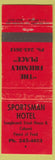Matchbook Cover - Sportsman Hotel Ladysmith BC red