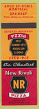 Matchbook Cover - New Rivoli Pizza Montreal QCMorse Ltd Williams Lake BC green