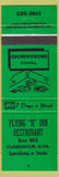 Matchbook Cover - Flying N Inn Restaurant Charesholm AB