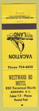 Matchbook Cover - Westward Ho Motel Nanaimo BC yellow