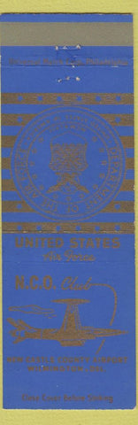 Matchbook Cover - NCO Club US Air Force Wilmington DE