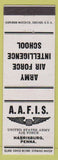 Matchbook Cover - Army Air Force Intelligence School Harrisburg PA white