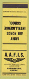 Matchbook Cover - Army Air Force Intelligence School Harrisburg PA yellow