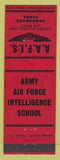 Matchbook Cover - Army Air Force Intelligence School Harrisburg PA red