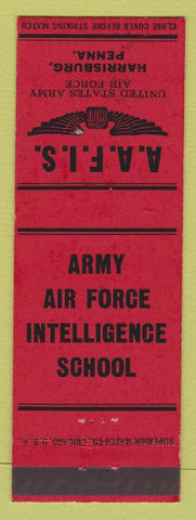Matchbook Cover - Army Air Force Intelligence School Harrisburg PA red