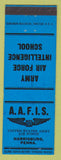 Matchbook Cover - Army Air Force Intelligence School Harrisburg PA blue