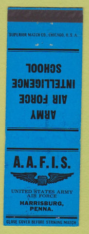 Matchbook Cover - Army Air Force Intelligence School Harrisburg PA blue
