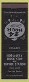 Matchbook Cover - Hide a Way Truck Stop oil gas QC?