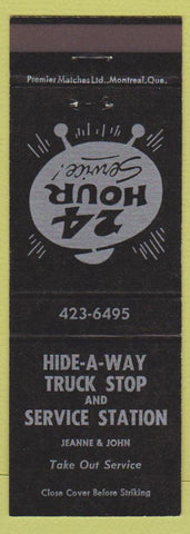 Matchbook Cover - Hide a Way Truck Stop oil gas QC?