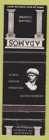 Matchbook Cover - Adamos Italian Restaurant Anaheim CA