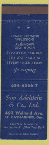 Matchbook Cover - Sam Adelstein Scrap Iron Metal ST Catharines ON