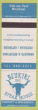 Matchbook Cover - Beukirki Steak House Montreal QC