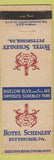 Matchbook Cover - Hotel Schenley Pittsburgh PA