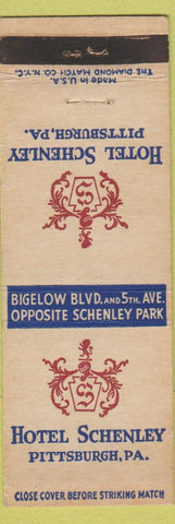 Matchbook Cover - Hotel Schenley Pittsburgh PA