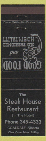 Matchbook Cover - Steak House Restaurant Coaldale AB