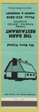 Matchbook Cover - Barn Restaurant London? ON Huron and Highbury