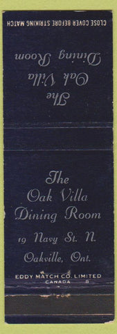 Matchbook Cover - Oak Villa Dining Room Oakville ON