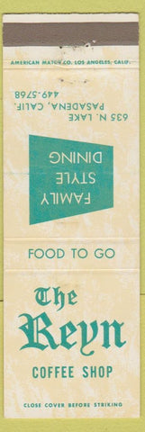 Matchbook Cover - Reyn Coffee Shop Pasadena CA