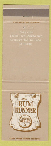 Matchbook Cover - Rum Runner Restaurant San Pedro CA
