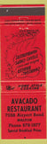 Matchbook Cover - Avacado Restaurant Malton ON