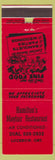 Matchbook Cover - Hamilton's Mayfair Restaurant Lucknow ON WEAR